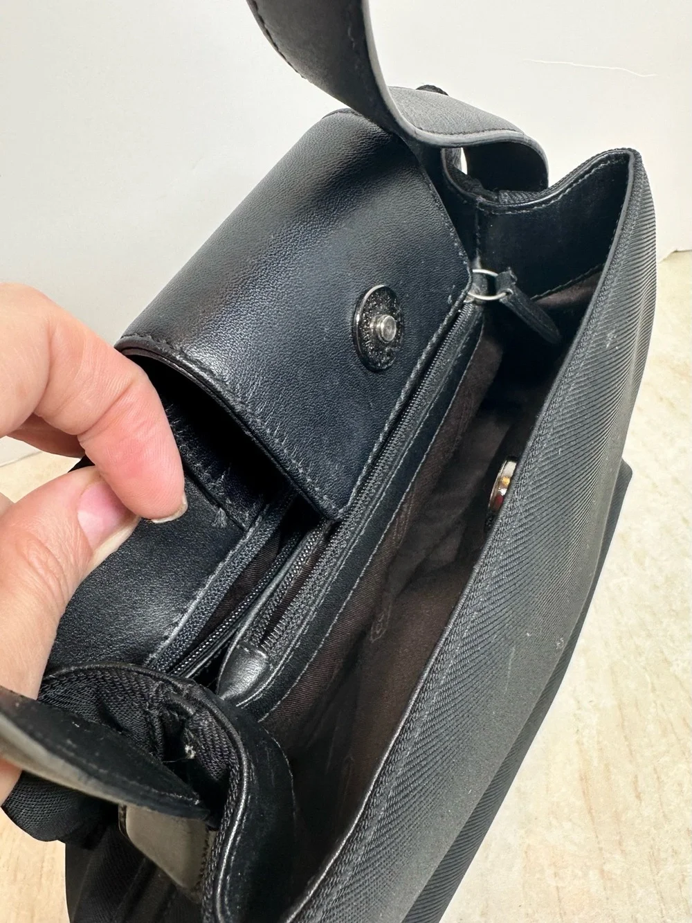 Vintage Coach Mercer 7417 Black Twill Leather Mini Satchel Y2K